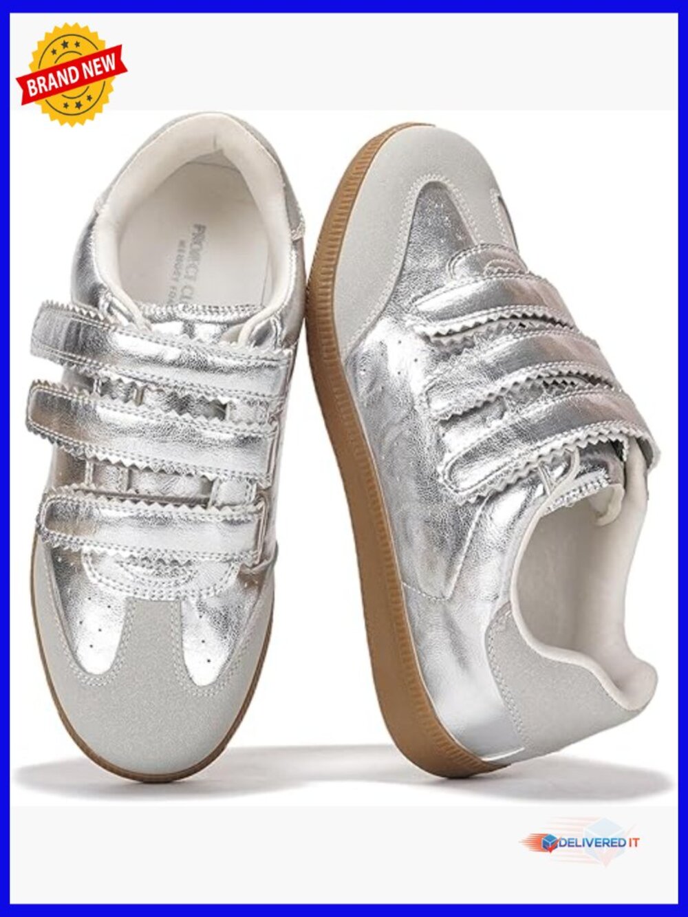 Lightweight Fashion Sneakers with Memory Foam Insole - Hook & Loop Closure